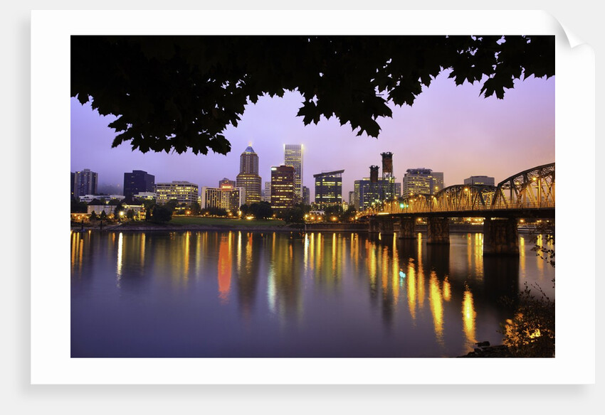 early morning Down Town Portland and Willamette River, Portland Oregon by Anonymous