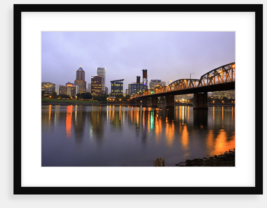 early morning Down Town Portland and Willamette River, Portland Oregon by Anonymous