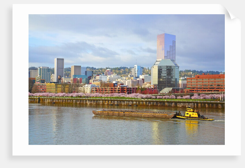 storm over portland and Willamette River, Portland, Oregon by Anonymous