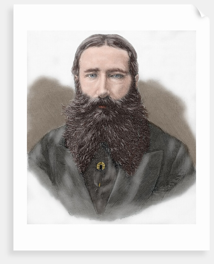 Leopold II of Belgium (1835-1909). Engraving. Colored. by Anonymous