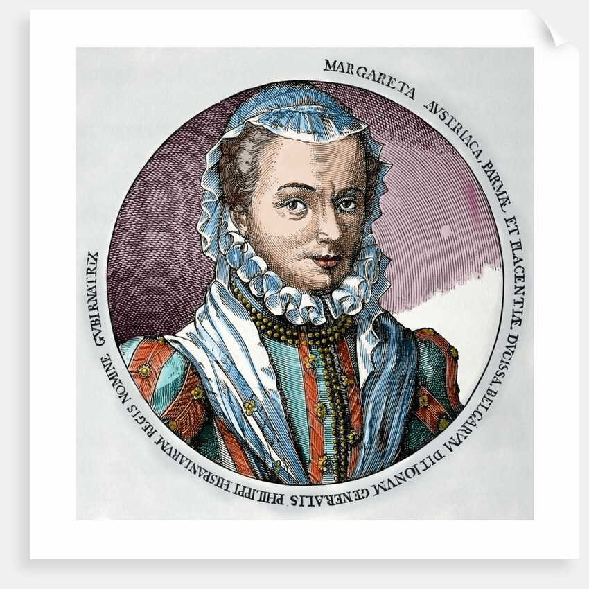 Margaret of Parma (1522-1586). Governor of the Netherlands from 1559-1567 and from 1578-1582. Engrav by Anonymous