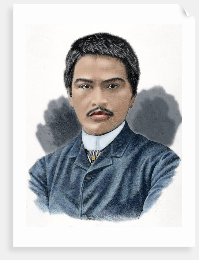 Juan Luna Novicio (1857-1899). Engraving. Colored. by Anonymous