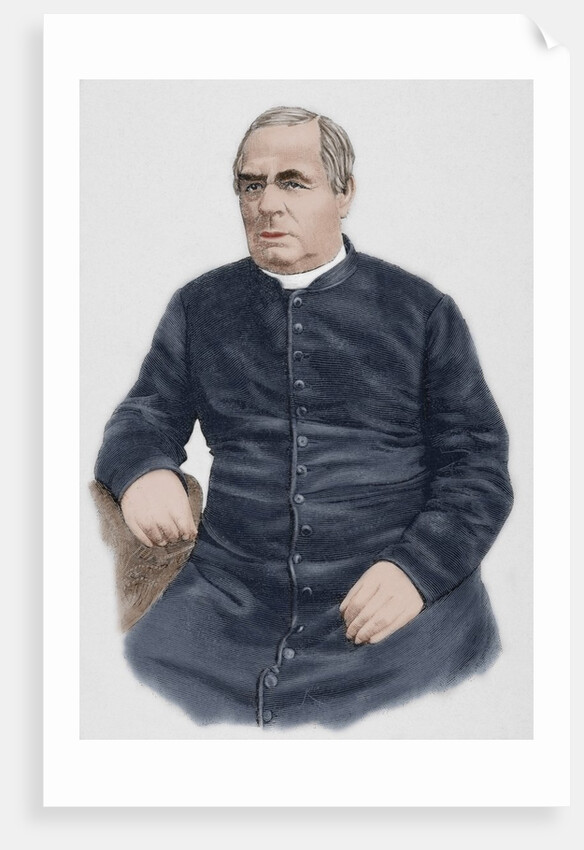 Sebastian Kneipp (1821-1897). Engraving. Colored. by Anonymous