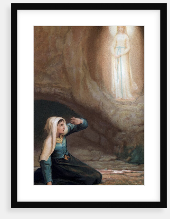 Bernadette Soubirous, a 14 year old girl, had visions of the Virgin Mary in 1858 by Anonymous