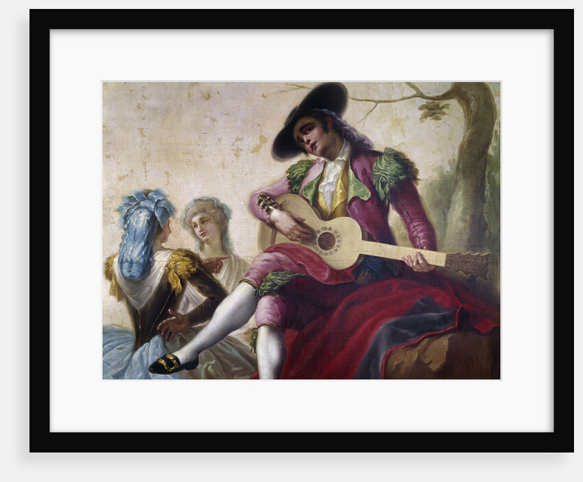 A majo with a guitar by Ramon Bayeu