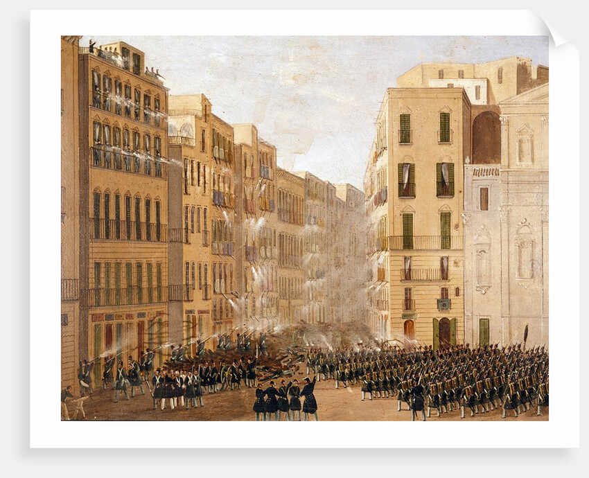 The Bourbons army reacts against the insurgencies in Naples, 1848 by Anonymous