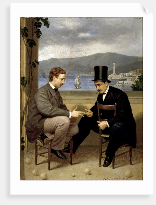 Two players of Morra (traditional italian game) by Pietro Barabino