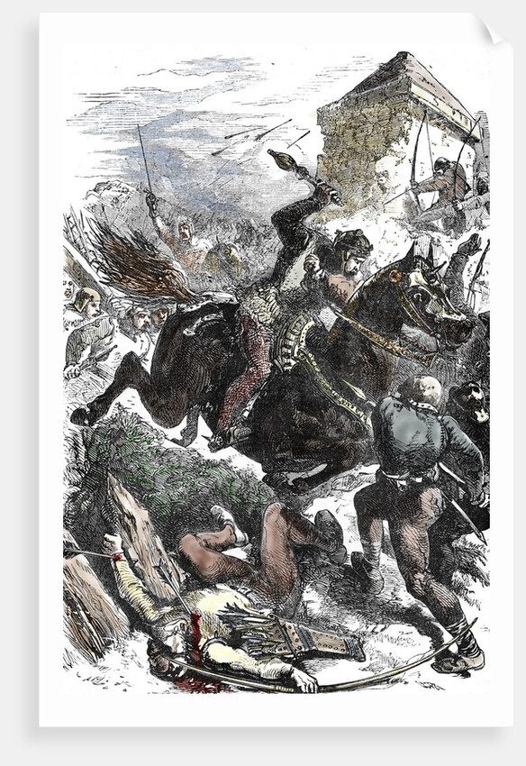 KIng of France fighting the robber knights on the royal domain, 1111 by Anonymous