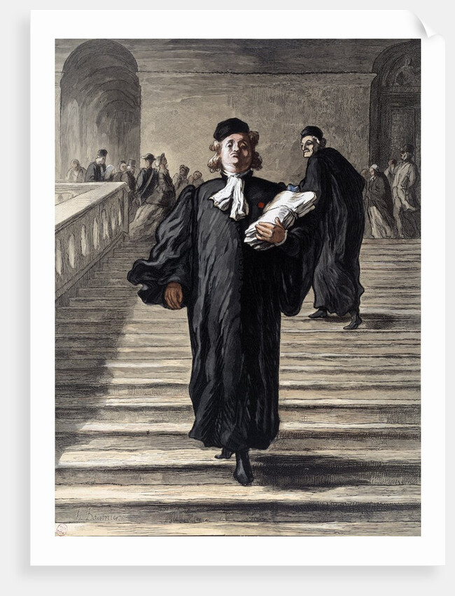 A lawyer descending the Grand staircase of the Palace of Justice by Anonymous