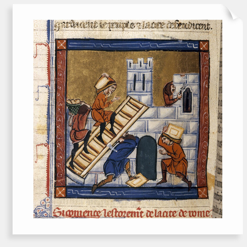 Construction of Rome - miniature 13th cent. by Anonymous