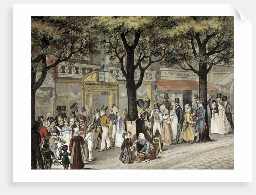 Walk on a boulevard in Paris, 1819 by Bellange