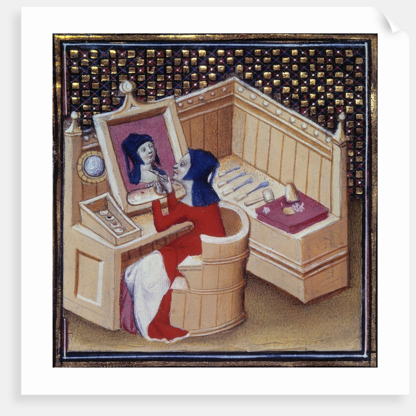 Iaia of Cyzicus painting his own portrait - 15th cent. by Anonymous