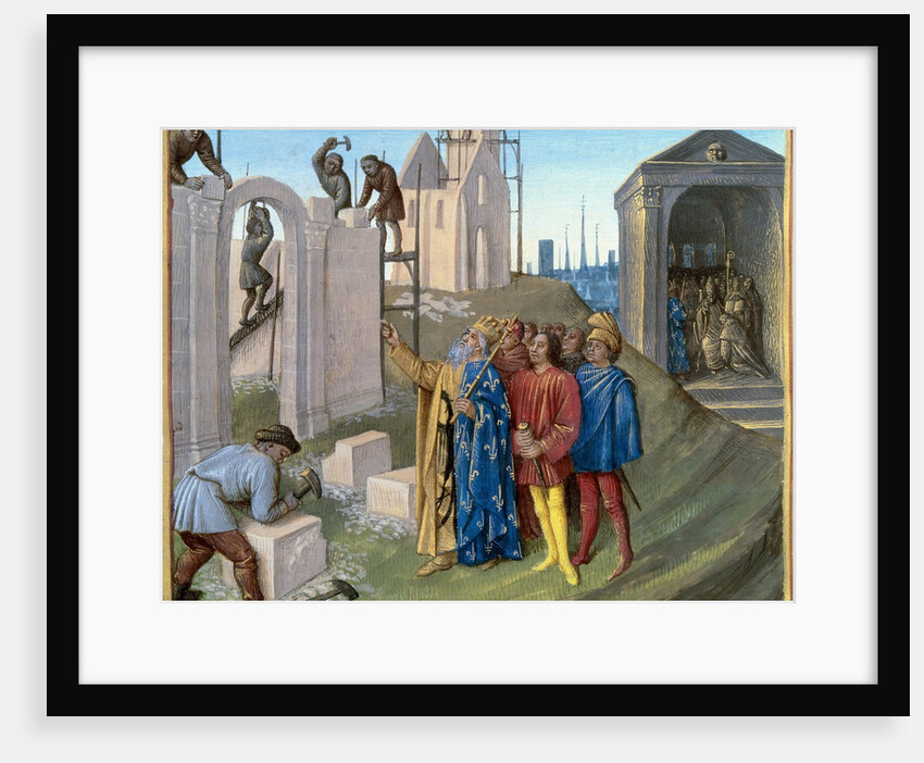 The construction of the palace of Aachen by Charlemagne