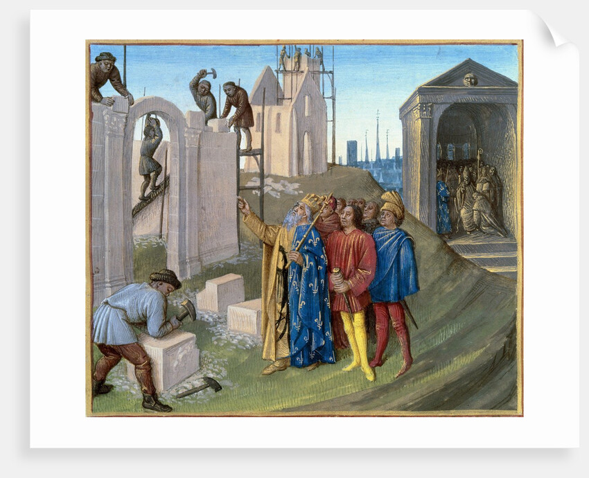 The construction of the palace of Aachen by Charlemagne