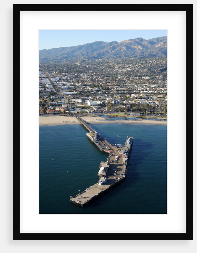 Aerial view of Stearns Wharf in Santa Barbara, California by Anonymous