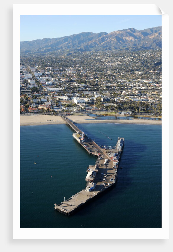 Aerial view of Stearns Wharf in Santa Barbara, California by Anonymous