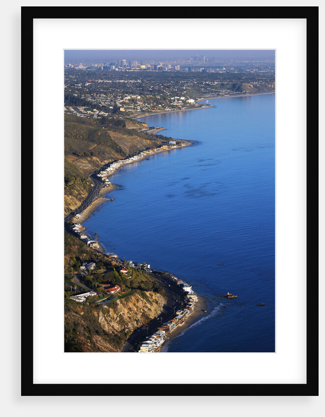 Aerial view of the Pacific Coast Highway and the Pacific Ocean in Malibu, California by Anonymous