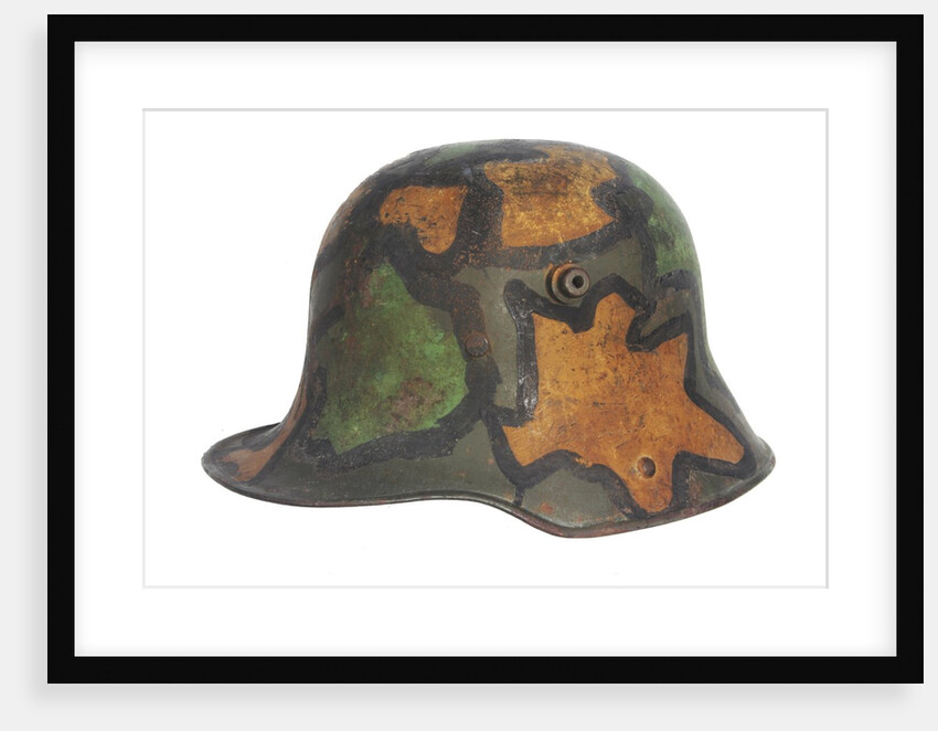 WW1 German Camouflage Painted Helmet by Anonymous