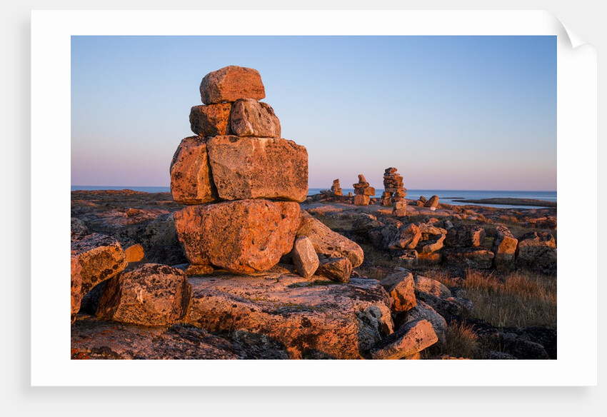 Stone Cairns in Arctic, Nunavut Territory, Canada by Anonymous