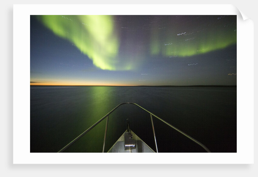 Northern Lights above Expedition Boat, Nunavut, Canada by Anonymous