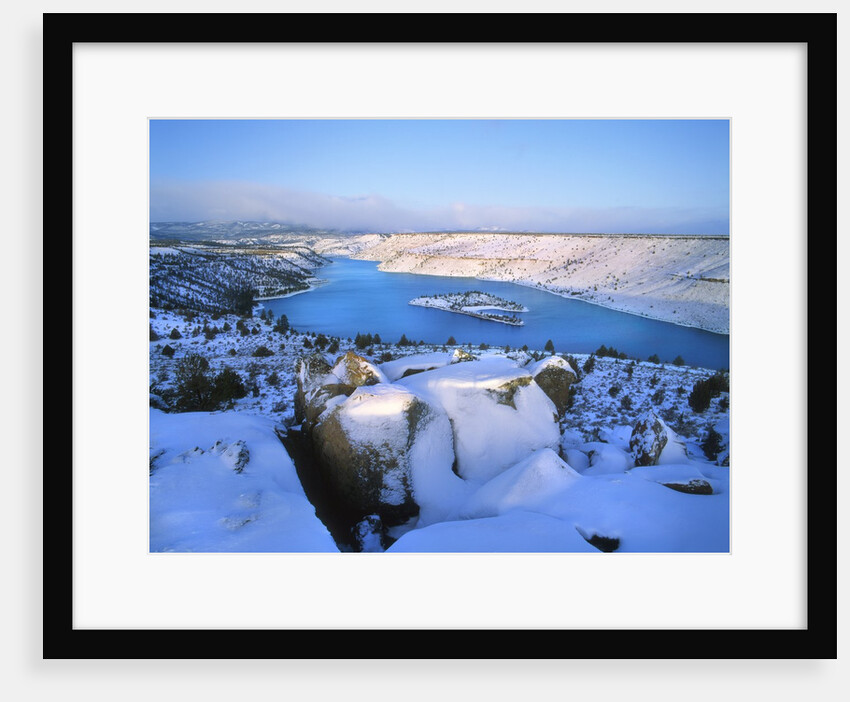 Lake Billy Chinook with blanket of snow by Anonymous