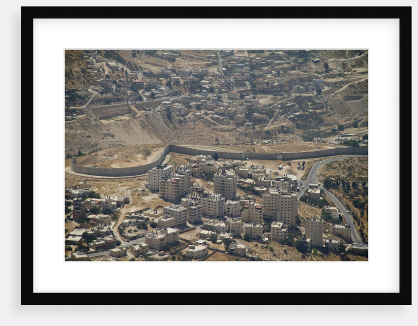 Aeriel view of the wall dividing Israel from the West Bank to prevent terror attacks by Anonymous