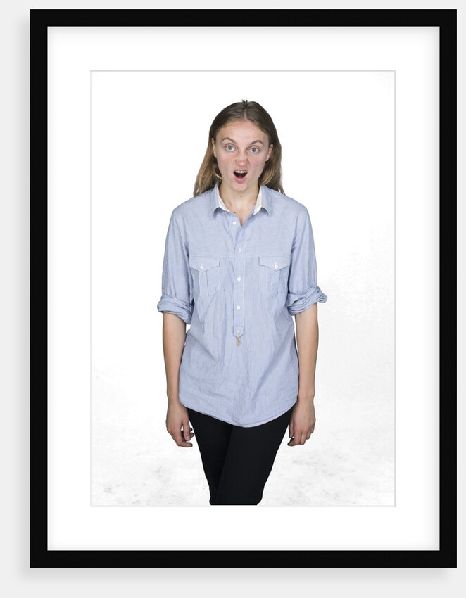 Woman pulling funny face by Anonymous