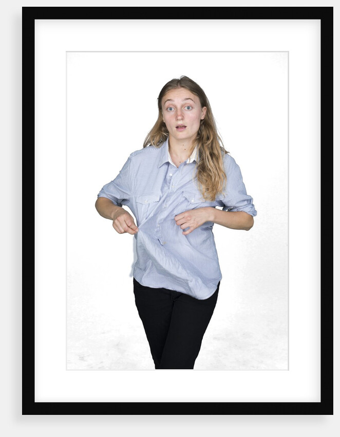 Woman pulling shirt by Anonymous
