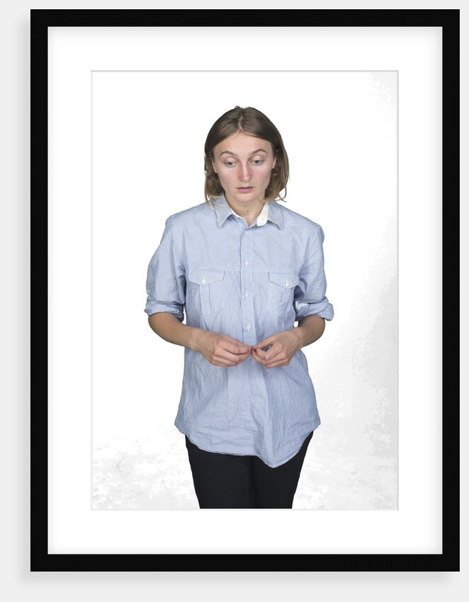 Worried woman with by Anonymous