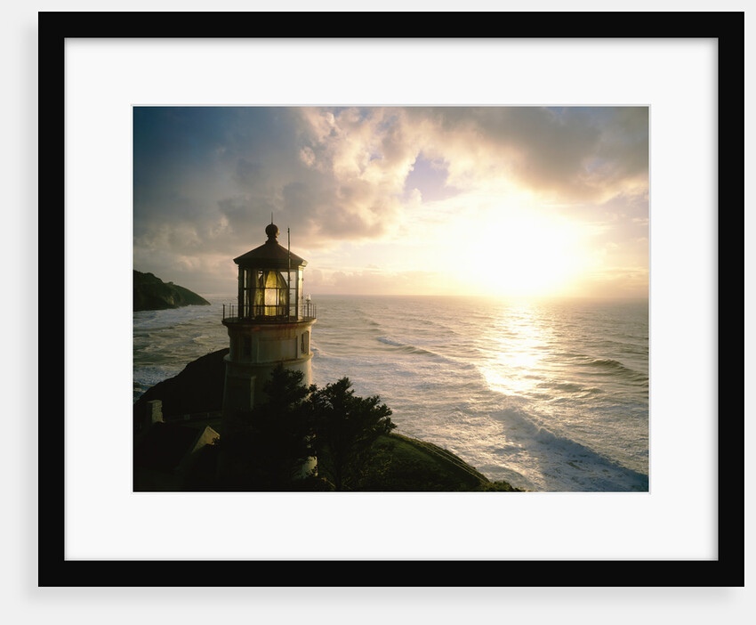 Lighthouse Overlooking Sunset by Anonymous