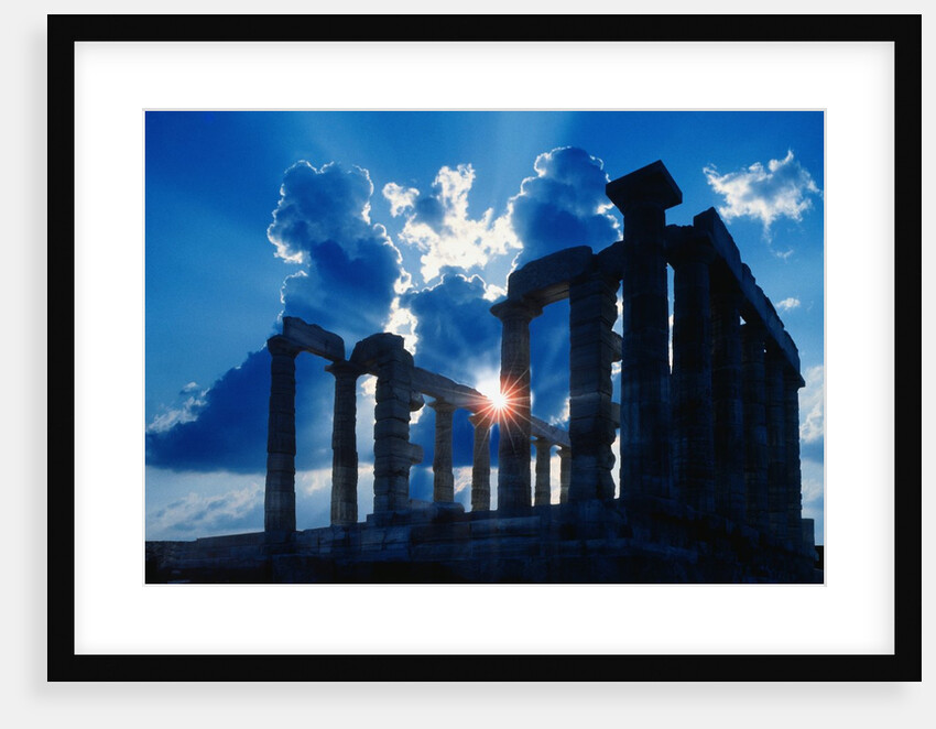 Sun Behind Temple of Poseidon by Anonymous