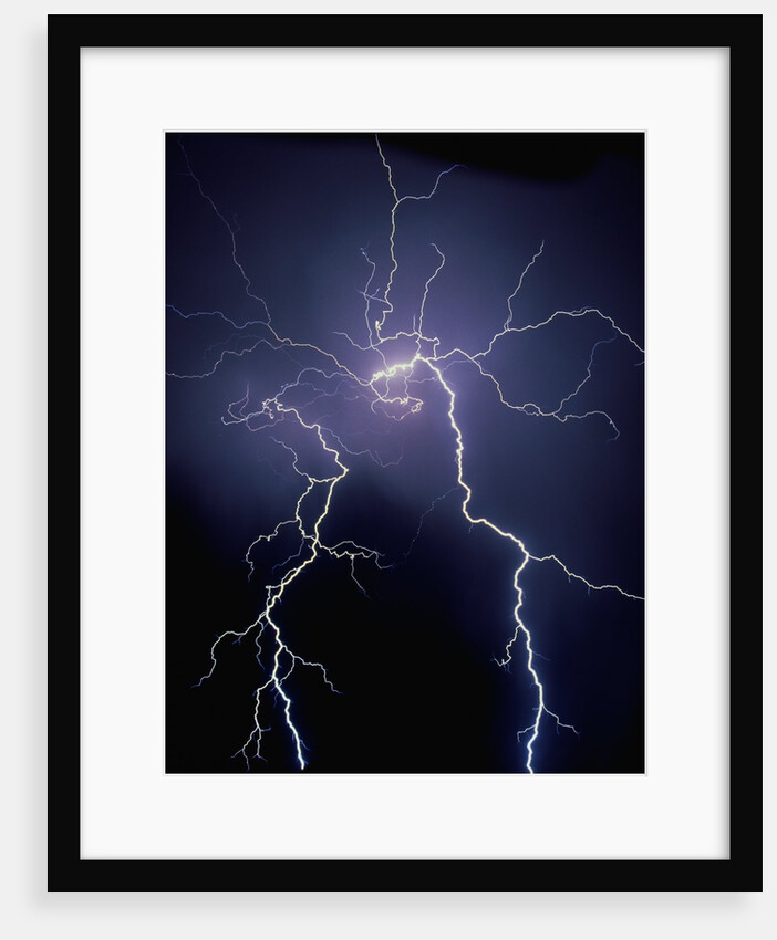 Lightning at Night by Anonymous