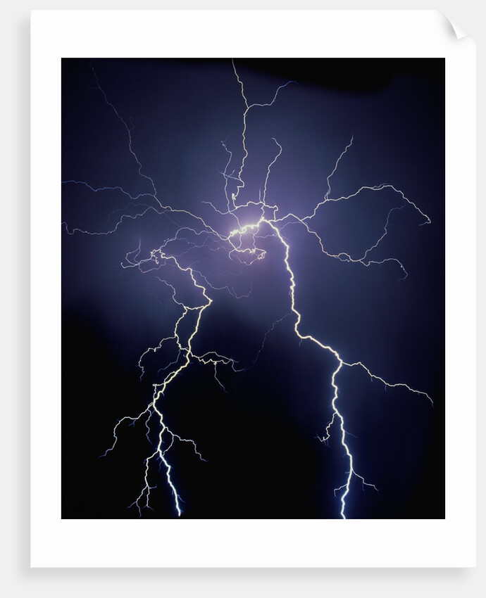 Lightning at Night by Anonymous