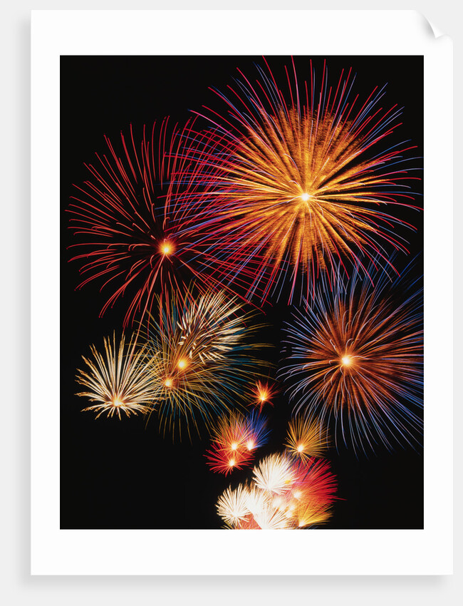 Night Sky Filled with Fireworks by Anonymous