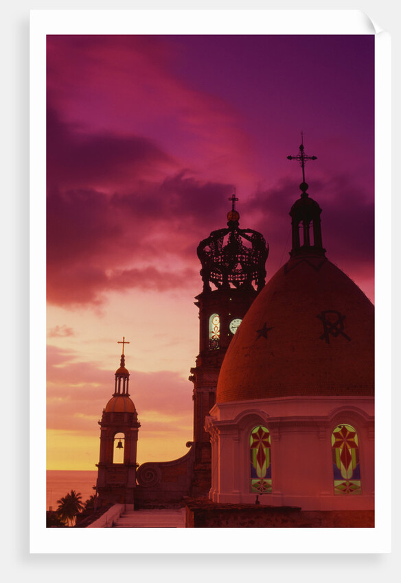 Exterior View of the Church of Guadalupe at Sunset by Anonymous