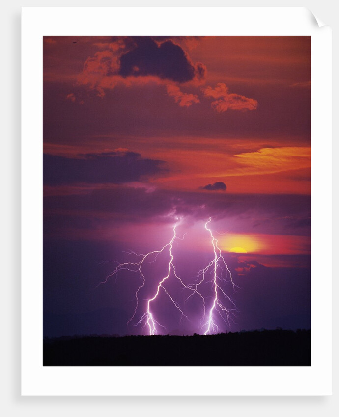 Lightning Storm at Sunset by Anonymous