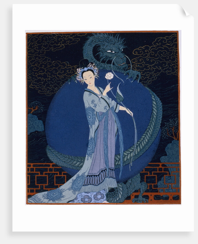 Lady With a Dragon by Georges Barbier