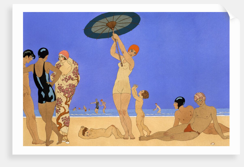 At the Lido by Georges Barbier