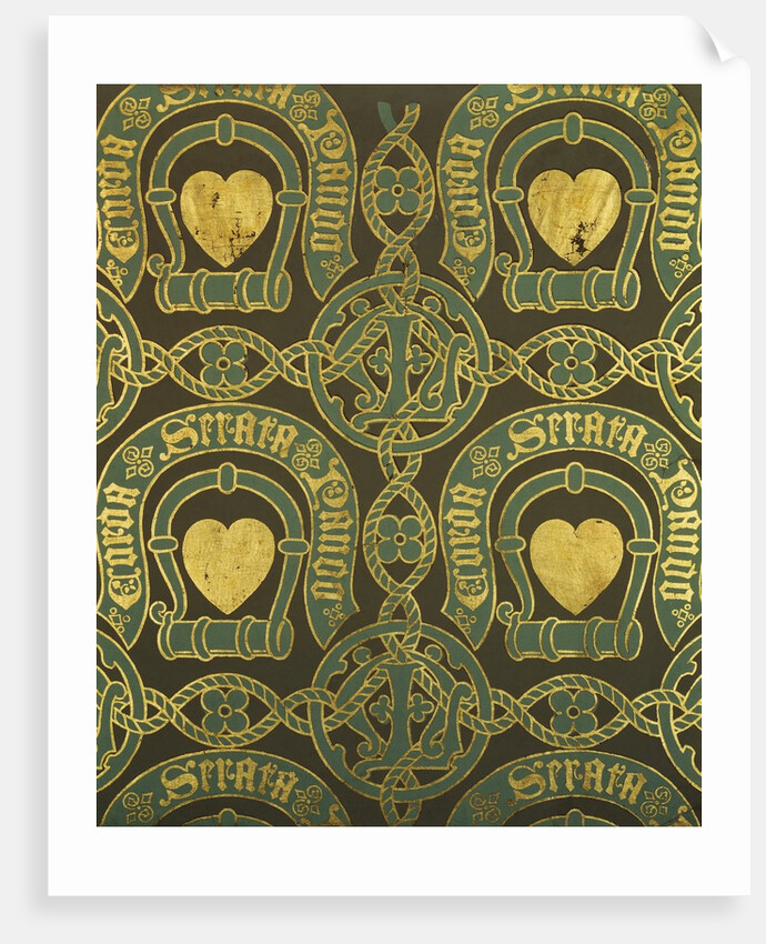Heart Motif Ecclesiastical Wallpaper Design by Augustus Welby Pugin