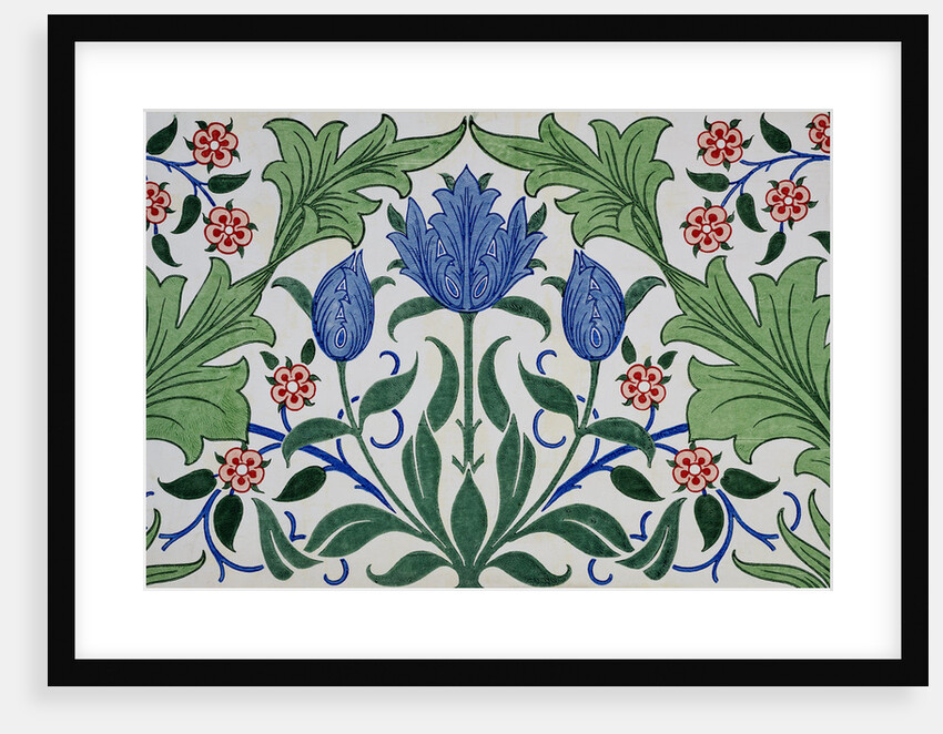 Floral Wallpaper Design with Tulips by William Morris