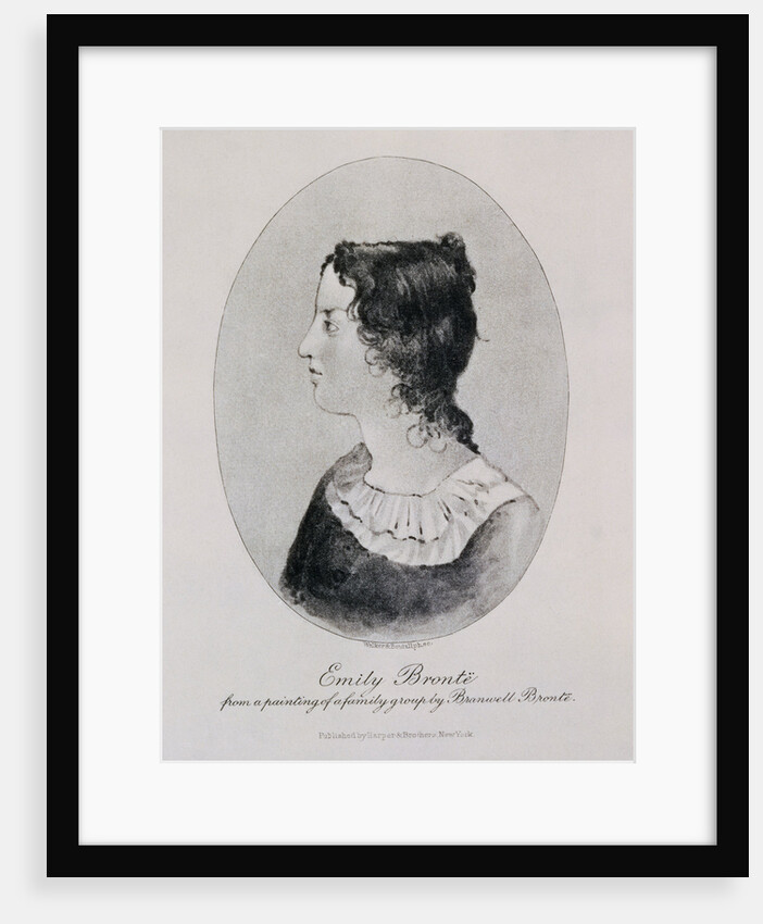 Engraving of Emily Bronte by Walker and Boutall