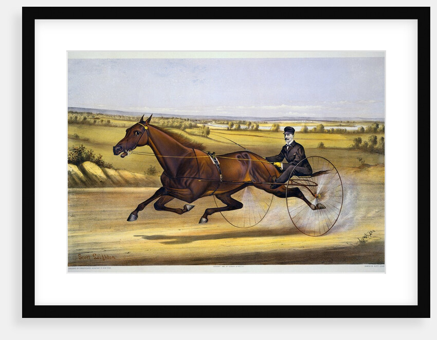 Queen of the Turf, 'Maud S', Driven by W.W. Bair Lithograph by Nicholas Winfield Scott Leighton
