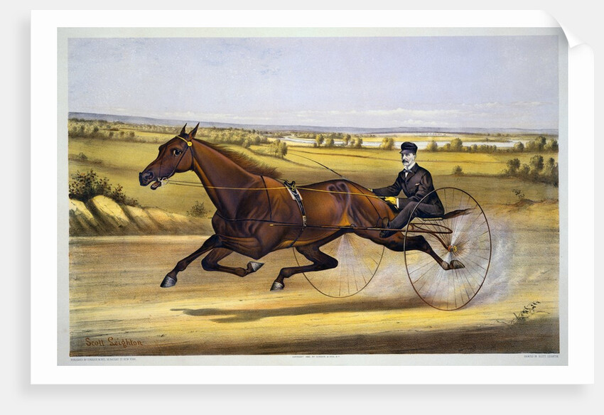 Queen of the Turf, 'Maud S', Driven by W.W. Bair Lithograph by Nicholas Winfield Scott Leighton