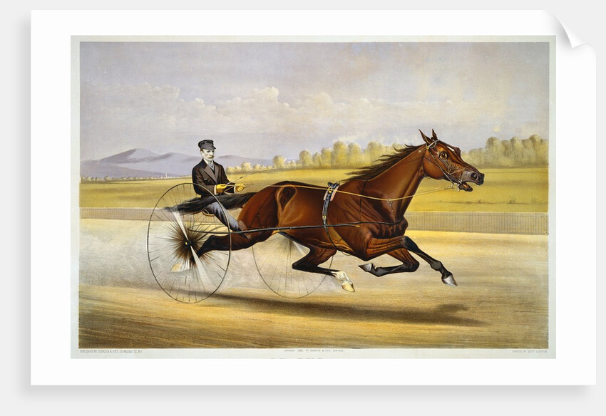 Queen of the Turf, 'Maud S', Driven by W.W. Bair Lithograph by Nicholas Winfield Scott Leighton