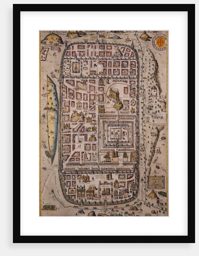 Map of Jerusalem and Surrounding Area Engraved by Joris Hoefnagel from Civitates Orbis Terrarum by Anonymous