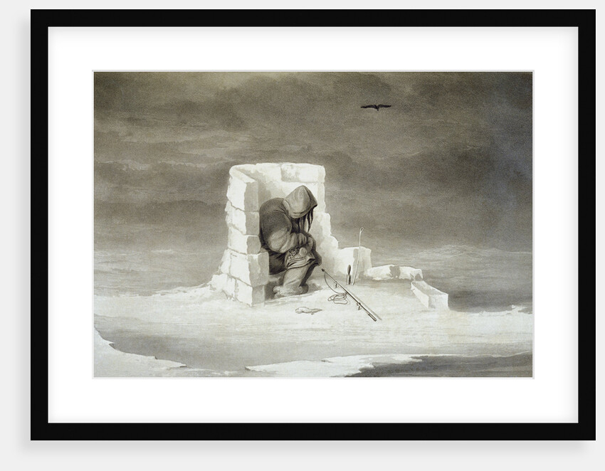 An Eskimo Watching a Seal Hole by Edward Finden