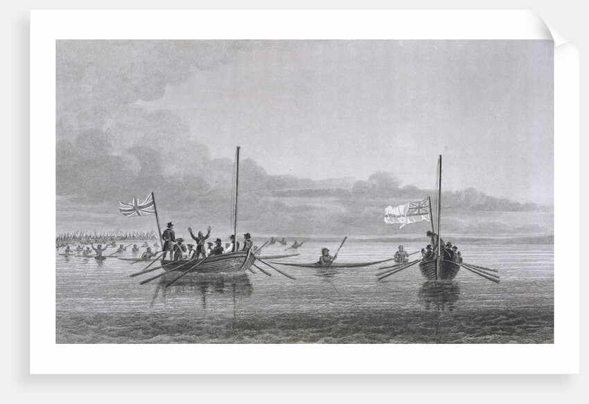 Eskimaux Coming Towards the Boats by Edward Finden