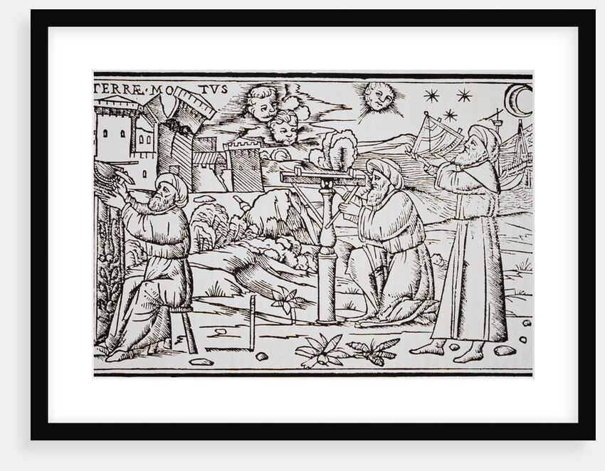 Print of Arabian Astrologers Examining the Sky from In Somnium Scipionis by Ambrosius Macrobius