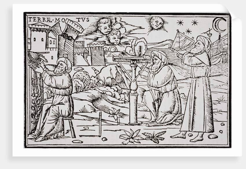 Print of Arabian Astrologers Examining the Sky from In Somnium Scipionis by Ambrosius Macrobius