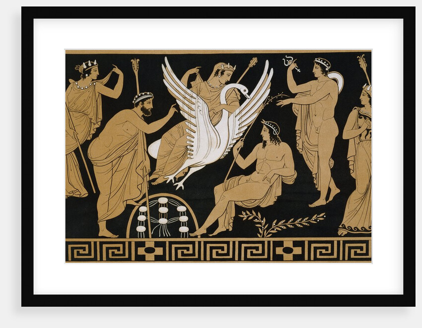 19th Century Greek Vase Illustration of Zeus Abducting Leda in the form of a Swan by Anonymous